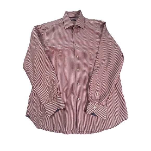 Saks Fifth Avenue Other - Saks Fifth Avenue Shirt Men's Large Red Striped Long Sleeve Button Up